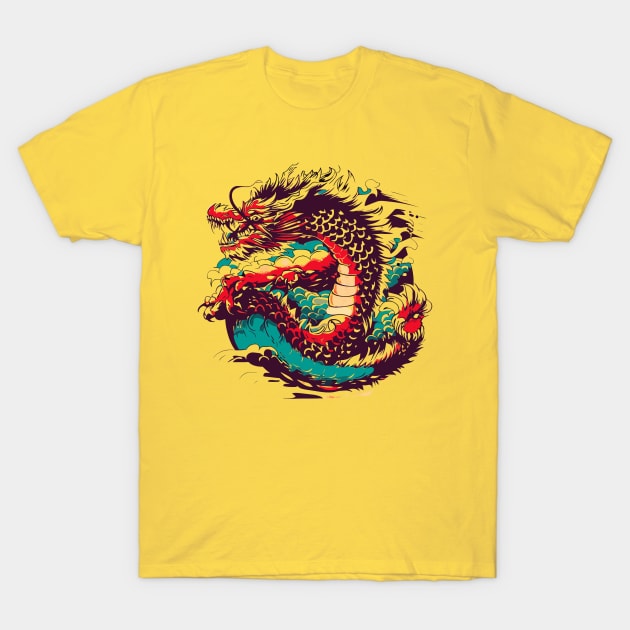 Japanese Dragon T-Shirt by Syntax Wear